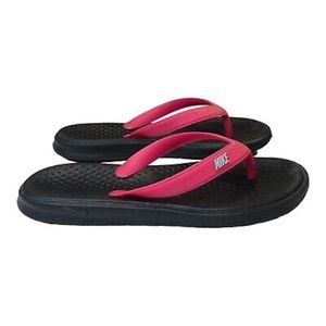 NIKE pink and black Flip Flops size 9
